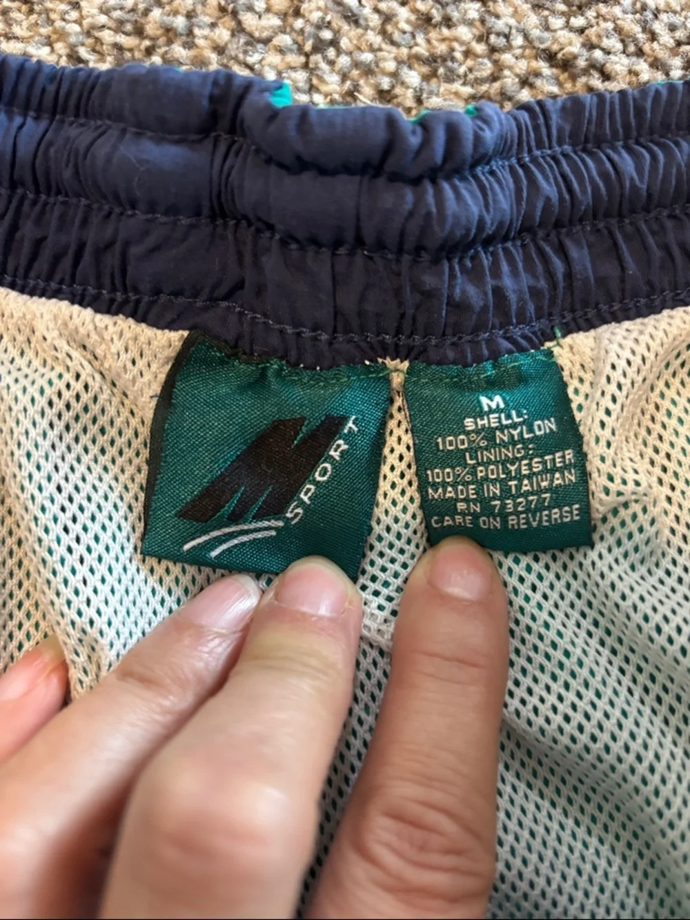 MV Sport Vintage Teal Green Men's Swim Trunks Excellent Condition Size Medium